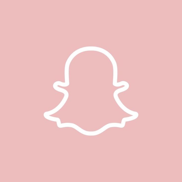 the snap icon is shown in white on a light pink background, with an outline of a woman's head