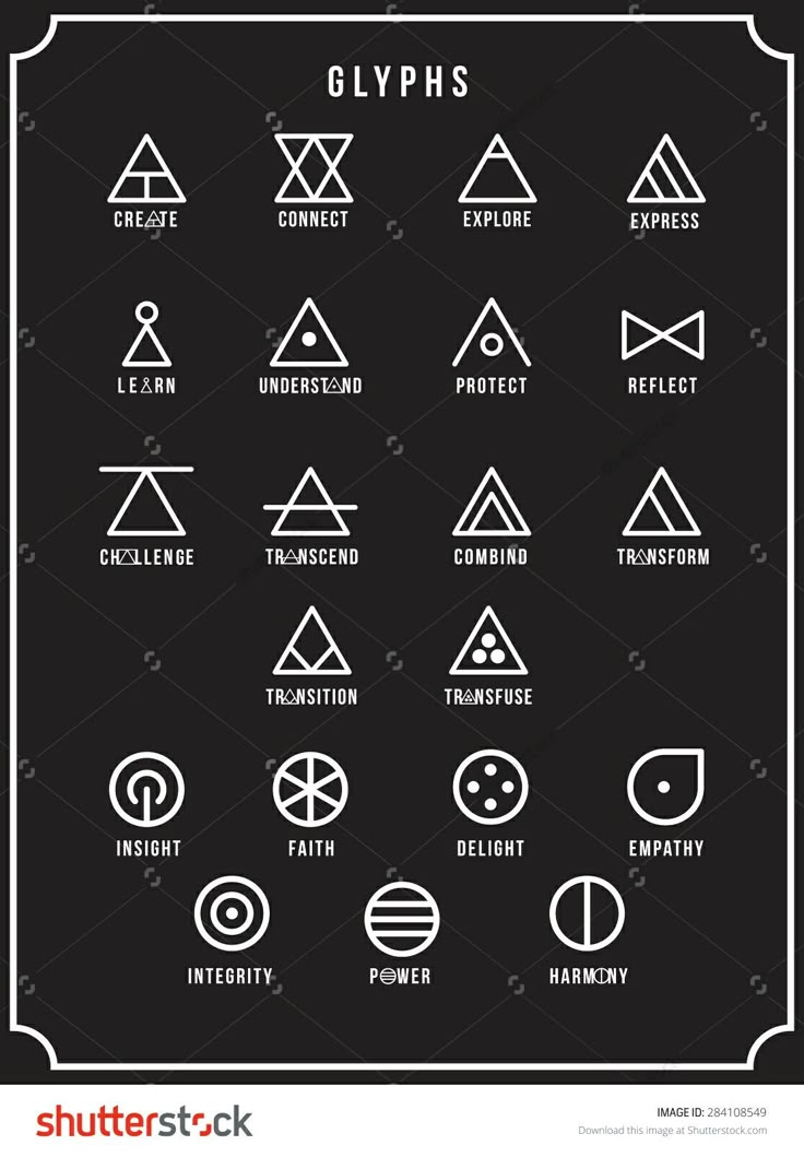 an image of different types of symbols in the form of letters and numbers on a black background