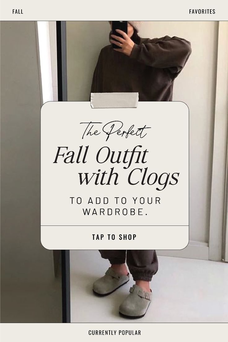 Step up your fall fashion game with clogs for women. This guide shows you how to pair clogs with the perfect fall outfits, including wide-leg jeans, cozy tees, and stylish outerwear for a complete look that's both comfy and trendy. Outfit With Clogs, Fall Clogs, Clog Outfit, Style Clogs, Work Capsule, Clogs For Women, Capsule Wardrobe Work, Everyday Casual Outfits, Perfect Fall Outfit