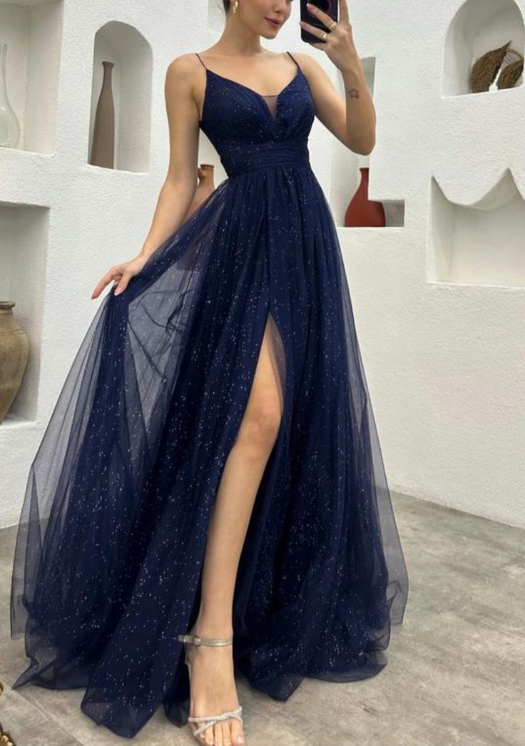 Dark Blue Gala Dress, Night Under The Stars Theme Prom Dress, Year 10 Formal Dresses Australia, Starry Night Prom Dress, Prom Blue Dress, Year 10 Formal Dresses, Dark Blue Prom Dresses, Starry Night Prom, Midnight Blue Gown