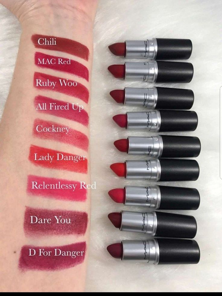 Mac Red Lipstick, Mac Red Lipsticks, Makeup Lips Matte, Mac Nude Lipstick, Mac Lipstick Swatches, Mac Lipstick Shades, Perfect Red Lipstick, Lipstick For Fair Skin, Glitter Lipstick