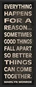 a black and white poster with the words everything happens for reason