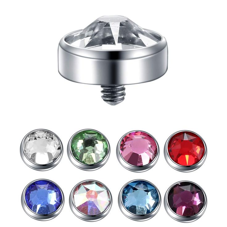 PRICES MAY VARY. High Quality Material: made of G23 Titanium,super comfortable, bio-compatible and best for sensitive skin. Size: the crystal gem size is 3mm, 4mm, 5mm, 7mm. Please choose the best size for you. Screw Type: Internally Threaded for 14 gauge(1.6mm) dermal anchors. Nice Colors : Clear, Red, Purple, Rose, Aqua, Blue, Peridot, Crystal AB. Quantity: 8PCS ( Top Dermal Only ). Product Description：
 Xpircn Jewelry specialized in body piercing more than 10 years. Provide reliable and affor Dermal Piercing Unique, Surface Tragus Piercing, Piercing Surface, Medusa Piercings, Surface Tragus, Dermal Piercing Jewelry, Industrial Piercing Barbells, Microdermal Piercing, Dermal Piercings