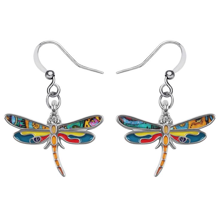 PRICES MAY VARY. Dainty handmade dragonfly earrings for daily wear.Original design and produced Earrings weight :4.5g.Dragonfly charms size :21mm x 24mm approximately &0.82"tall &0.94"width. Hypoallergenic earrings are made of zinc alloy, Hand painted enamel on the surface, handcrafts, lightweight, nickel free, Personalized Gifts: Cute bird earrings for women, yourself, mom, daughter, loved ones and friend. Suitable for Christmas, party, wedding, anniversary, Mother's Day, Valentine's Day, birth Nickel-free Casual Earrings For Gifts, Nickel Free Casual Earrings For Gift, Casual Personalized Earrings As A Gift, Hypoallergenic Dragonfly Earrings For Gift, Hypoallergenic Dragonfly Earrings As A Gift, Cute Dragonfly, Travel Inspired Jewelry, Dragonfly Gifts, Dragonfly Earrings