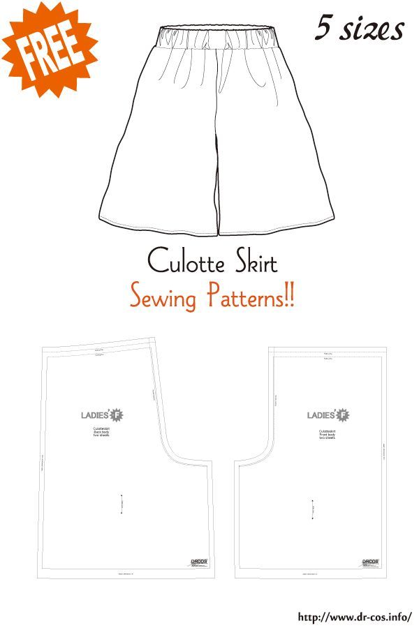 the front and back view of a short sewing pattern