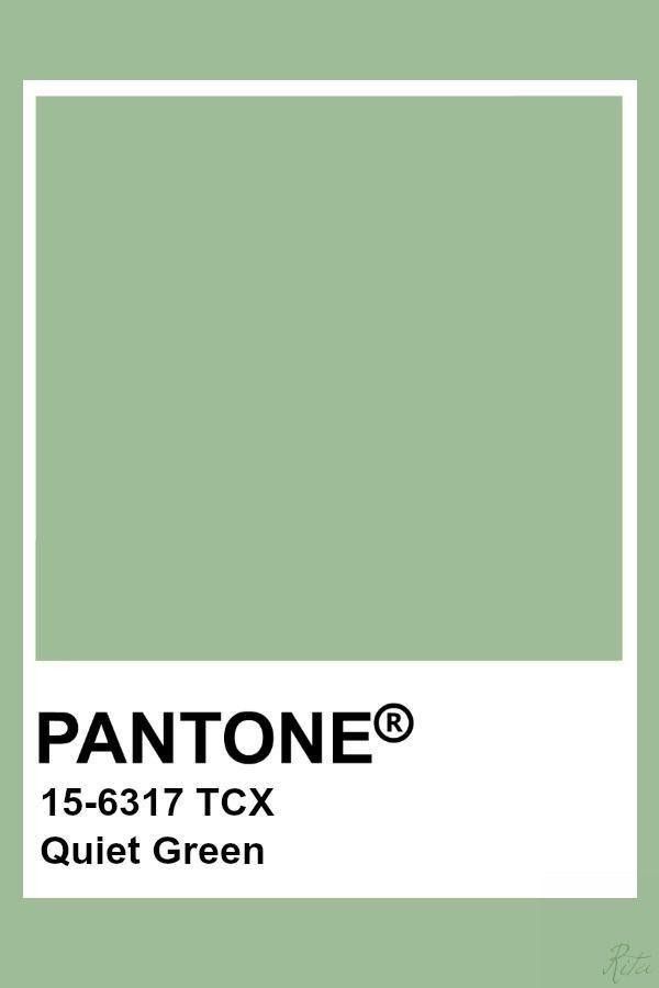 pantone's green paint is shown with the words, ` quiet green '