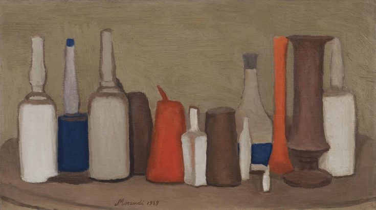 an oil painting of bottles and spoons on a table