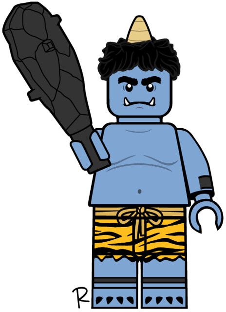 a lego character with an umbrella in his hand