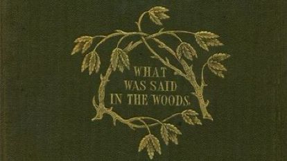 an old book with the title what was said in the woods? written on it