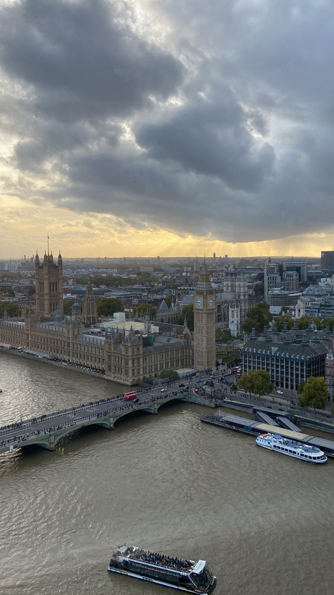 london view from london eye, panoramic view, big ben, river thames, sunset in london, london pic aesthetic, europe destination, travel, london life, uk, england London Eye Aesthetic, London Knightsbridge, Thames River Cruise, Summer Places, River Thames London, Aesthetic Europe, Pic Aesthetic, Destination Travel, London Vibes