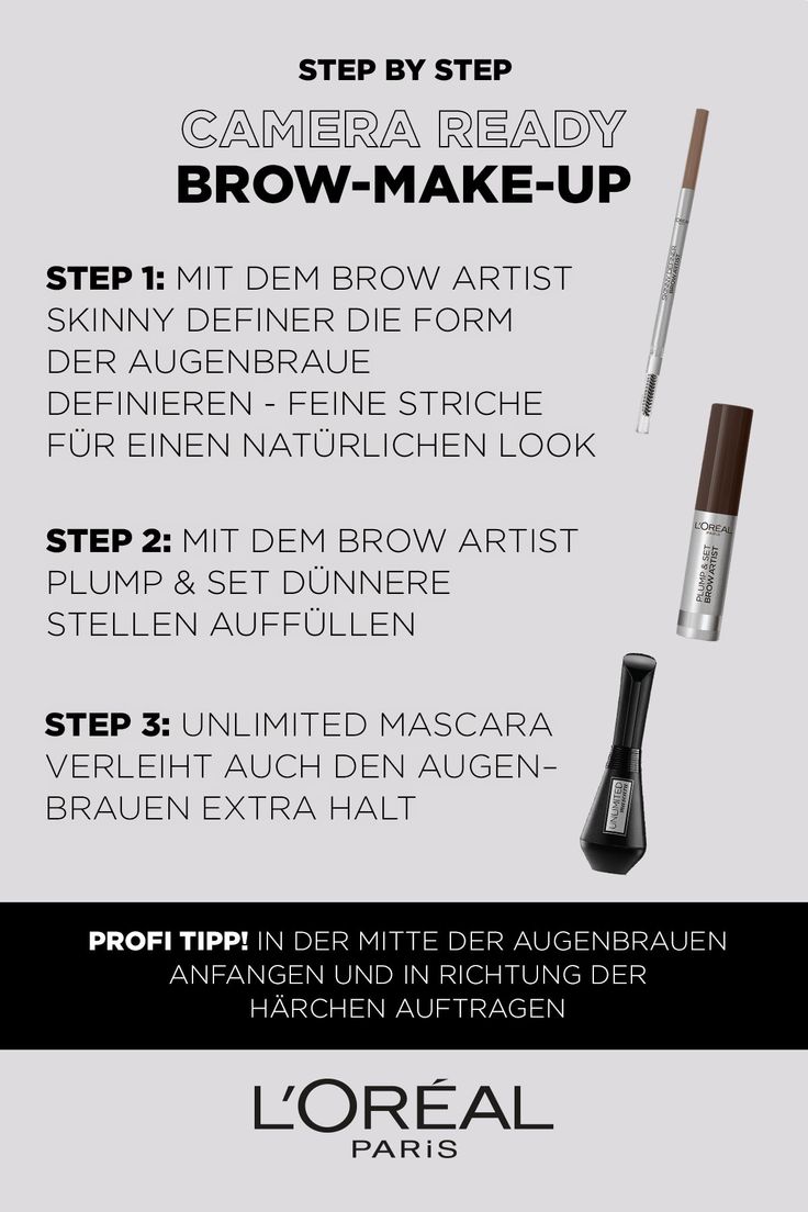 Wir zeigen dir, wie du Step by Step ein Camera ready Brow Make-up zauberst! Was du dafür brauchst? Den Brow Artist Skinny Definer, das Brow Artist Plump & Set und die Unlimited Mascara. #lorealparis #browartistskinnydefiner #plumpandset #unlimitedmascara #mascara #browmakeup #eyebrows #howto #tutorial #stepbystep Unlimited Mascara, Make Up Factory, Mac Foundation, Loreal Makeup, Makeup Tutorial Foundation, Make Up Tutorials, Brow Artist, Brow Definer, Clinique Makeup