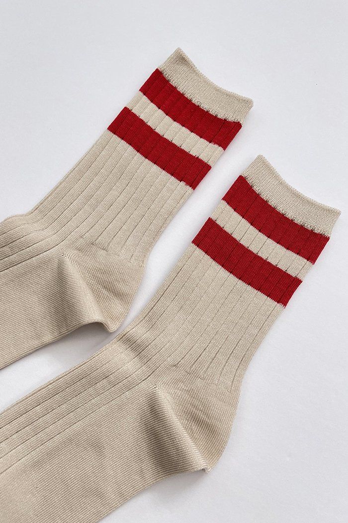 Le Bon Shoppe ribbed her varsity socks | Pipe and Row Seattle Boutique Max Stranger Things Socks, Cheap Casual Red Socks, Fitted Red Socks Cheap, Cheap Fitted Red Socks, Cheap Comfortable Red Socks, New And Improved, Bold Stripes, Red Stripe, Combed Cotton