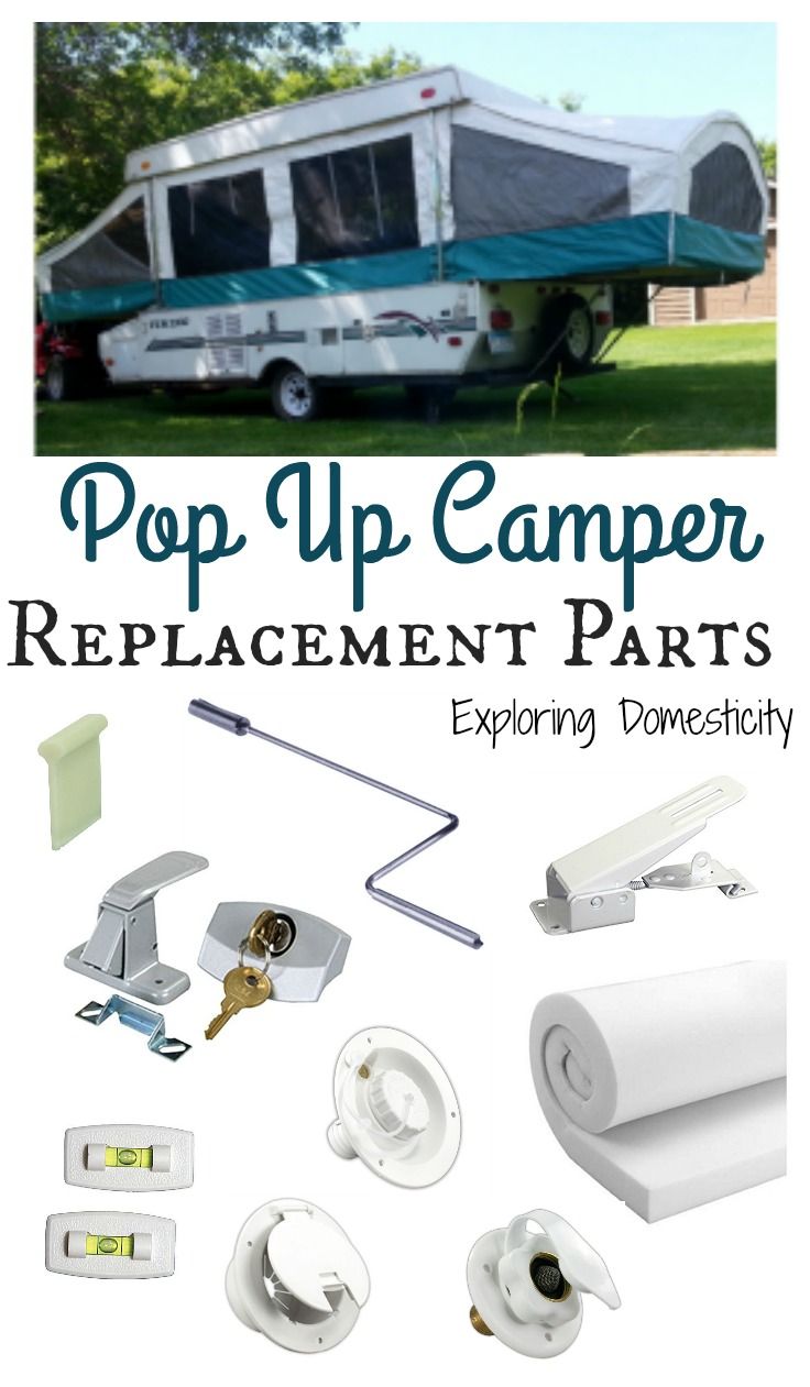 an rv camper with the words pop up camper repair parts