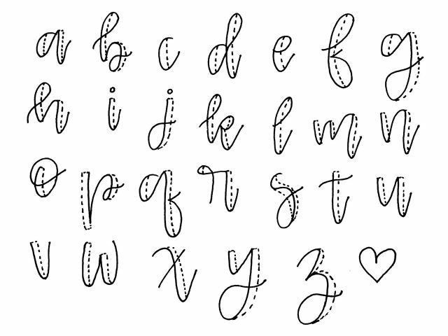 the letters and numbers are handwritten in cursive writing, with hearts on each side