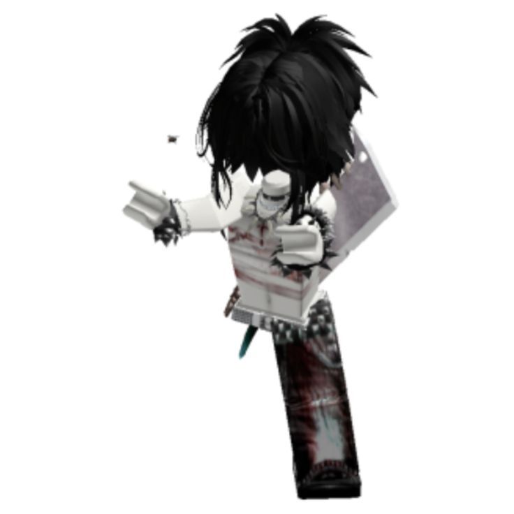 an anime character with black hair is holding something in one hand and pointing to the side