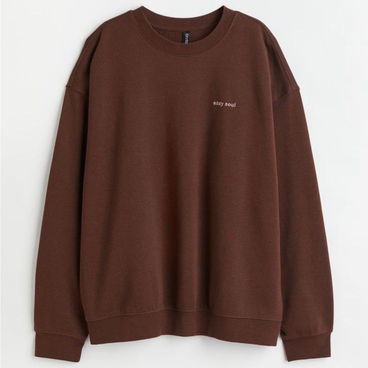 H&M Women’s Oversized Sweatshirt - Chocolate Brown Oversized H&m Sweatshirt For Winter, Oversized H&m Winter Sweatshirt, H&m Oversized Winter Sweatshirt, Oversized H&m Sweatshirt For Streetwear, H&m Oversized Cotton Sweatshirt, Oversized Brown Sweatshirt For Everyday, Trendy Oversized Brown Sweatshirt, Oversized H&m Tops For Streetwear, H&m Relaxed Fit Crew Neck Sweatshirt