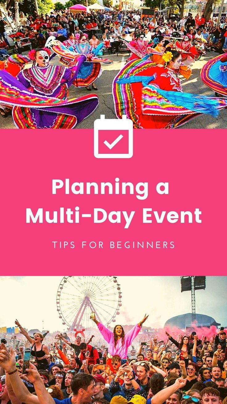 a large group of people at an event with the words planning a multi - day event tips for beginners