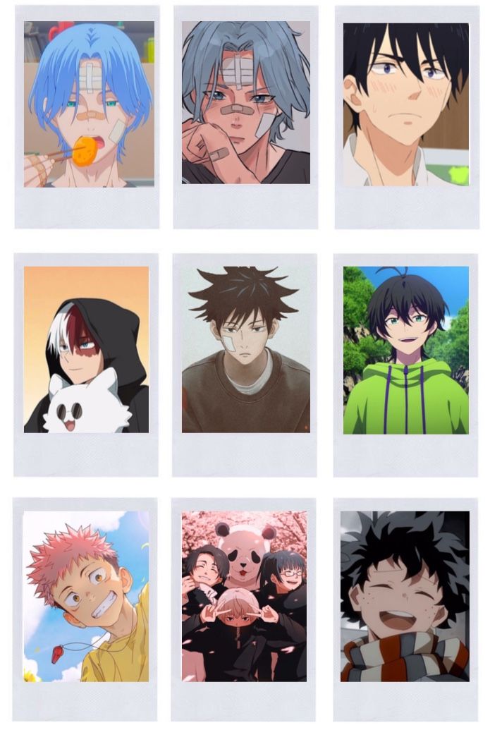 many different anime characters are shown in the same square shape, each with their own avatars