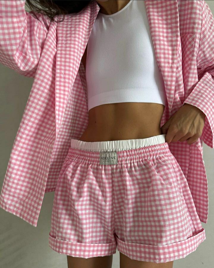 Fall Outfit Casual, Cute Pajama Sets, Cute Pajamas, Aesthetic Outfit, Ideas Aesthetic, Elastic Waist Shorts, Year 2024, Fashion Fall, Pink Outfits