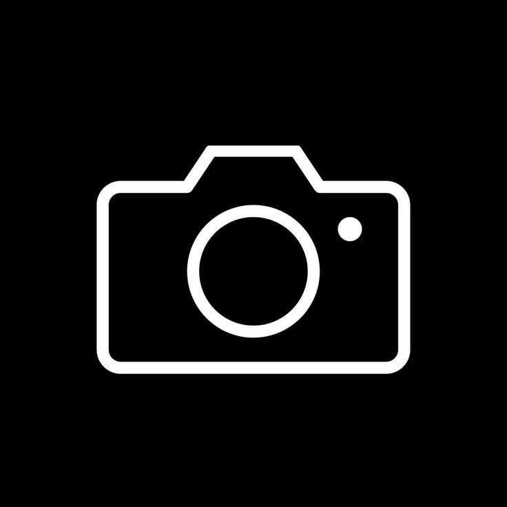 a camera icon on a black background