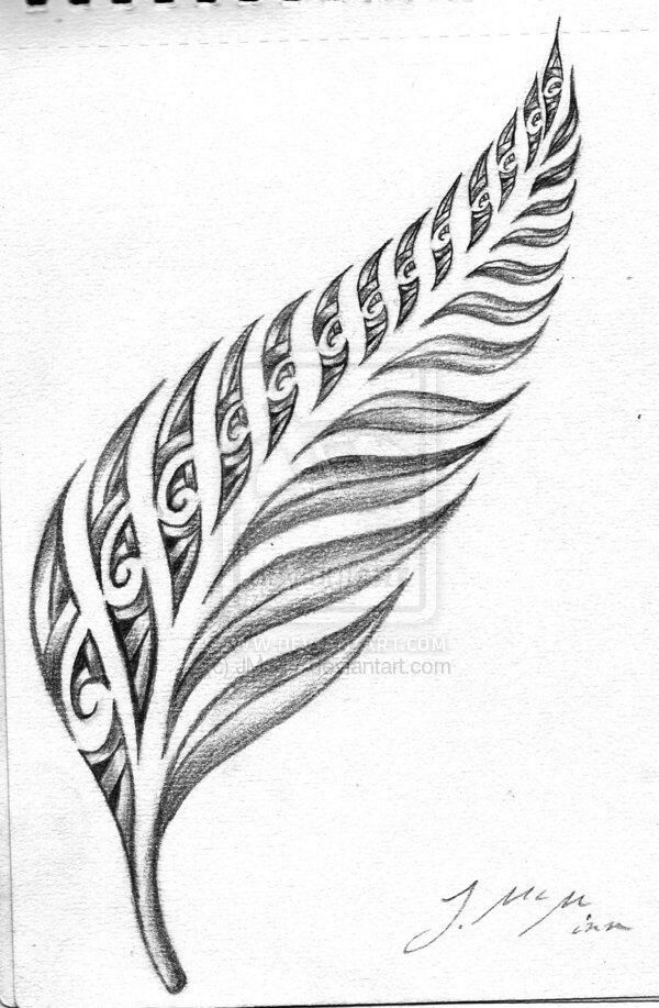 a drawing of a feather with swirls on it