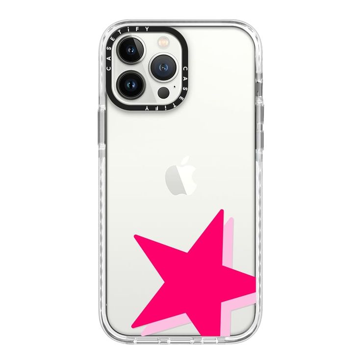 an iphone case with a pink star on it