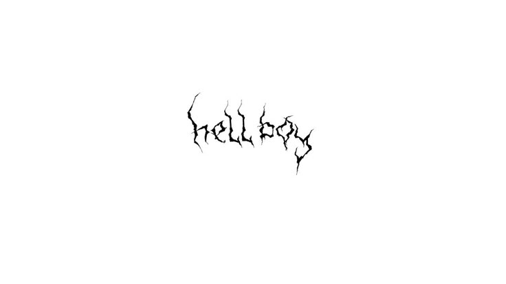 the word hellfest written in black ink on a white background