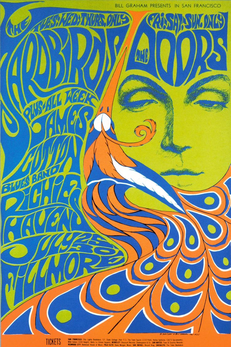 an old concert poster with a woman's face in the center and words above it