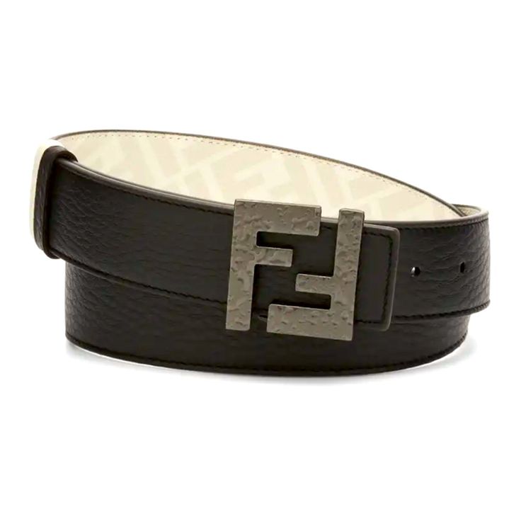 Fendi Reversible Belt With Solid-Colored Side And Ff-Monogram Reverse Side Approx. 1.4"W Ff-Logo Push-Pin Buckle Adjustable Fit Calf Leather/Cotton/Polyurethane Wipe Clean Leather Trim Made In Italy Fendi Belt, Luxury Belts, Red Belt, Branded Belts, Reversible Belt, Black White, Luxury Accessories, Belt Size, High End Fashion