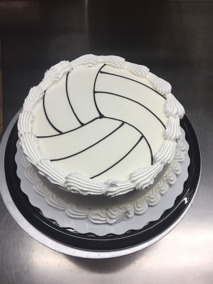 a white cake with black lines on it