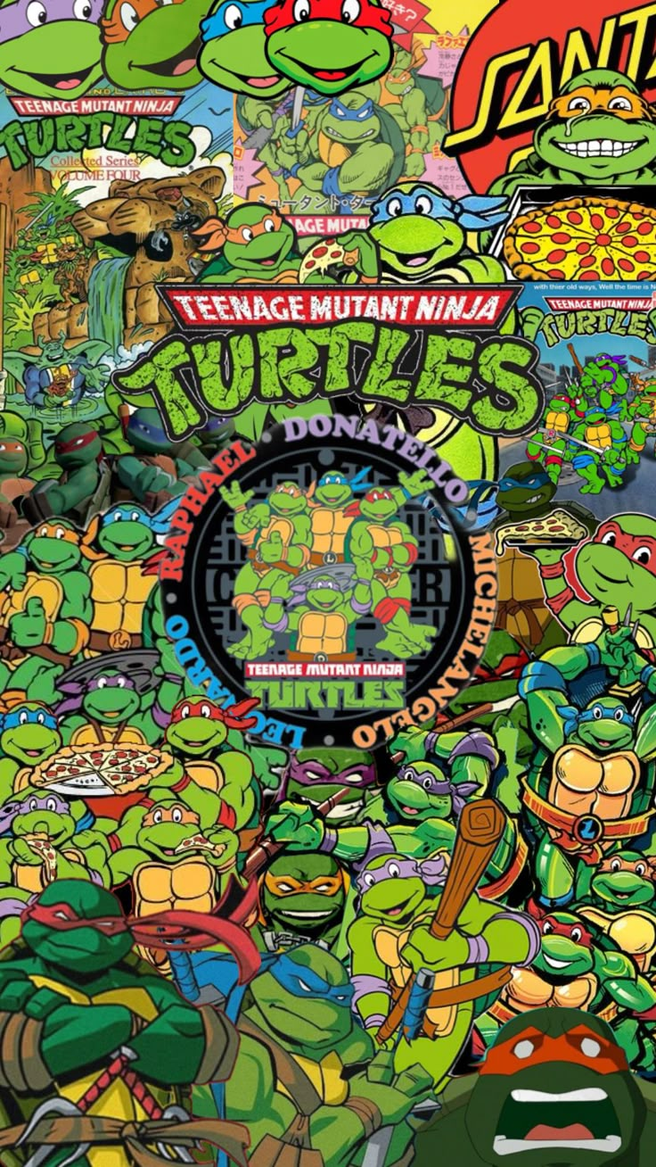 the teenage mutant ninjas poster is shown in front of a large group of people