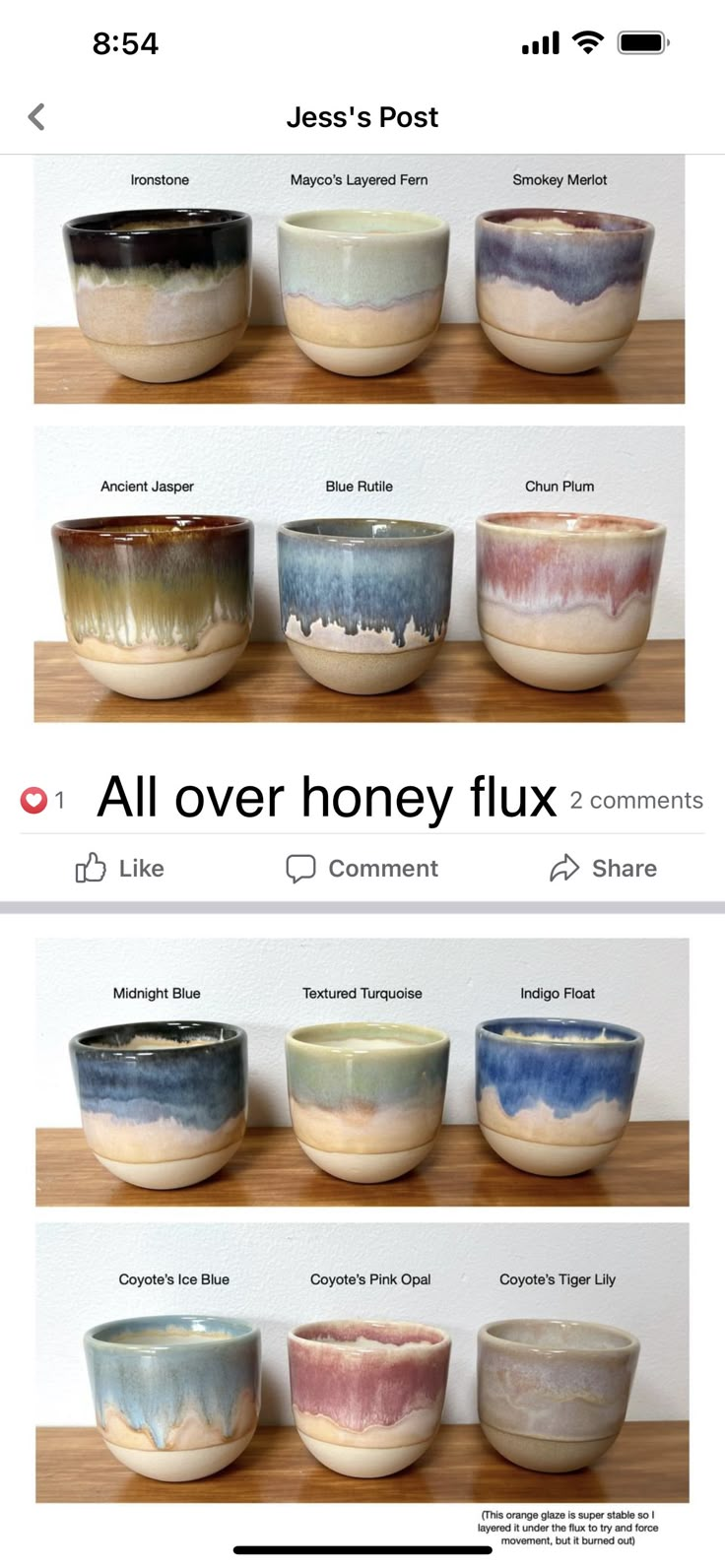 several bowls are shown with different colors and designs on them, including one that says all over honey flux