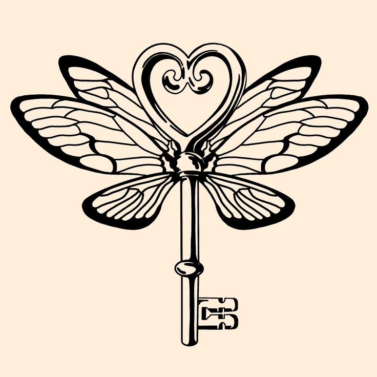 Fairy pixie wings old key heart tattoo design Key Wings Tattoo, Key To Heart Tattoo, Small Simple Quotes, Key With Wings Tattoo, Butterfly Key Tattoo, Harry Potter Key Tattoo, Key Tattoo Designs Vintage, Heart Key Tattoo Designs, Key To My Heart Tattoo