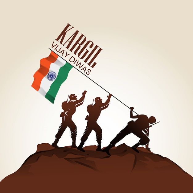 Kargil vijay divas 01 | Premium Vector #Freepik #vector #flag #india #indian #soldier Kargil Divas, Flag India, Kargil Vijay Diwas, Vijay Diwas, Rajasthani Art, Indian Air Force, Indian Navy, India Flag, Indian Flag