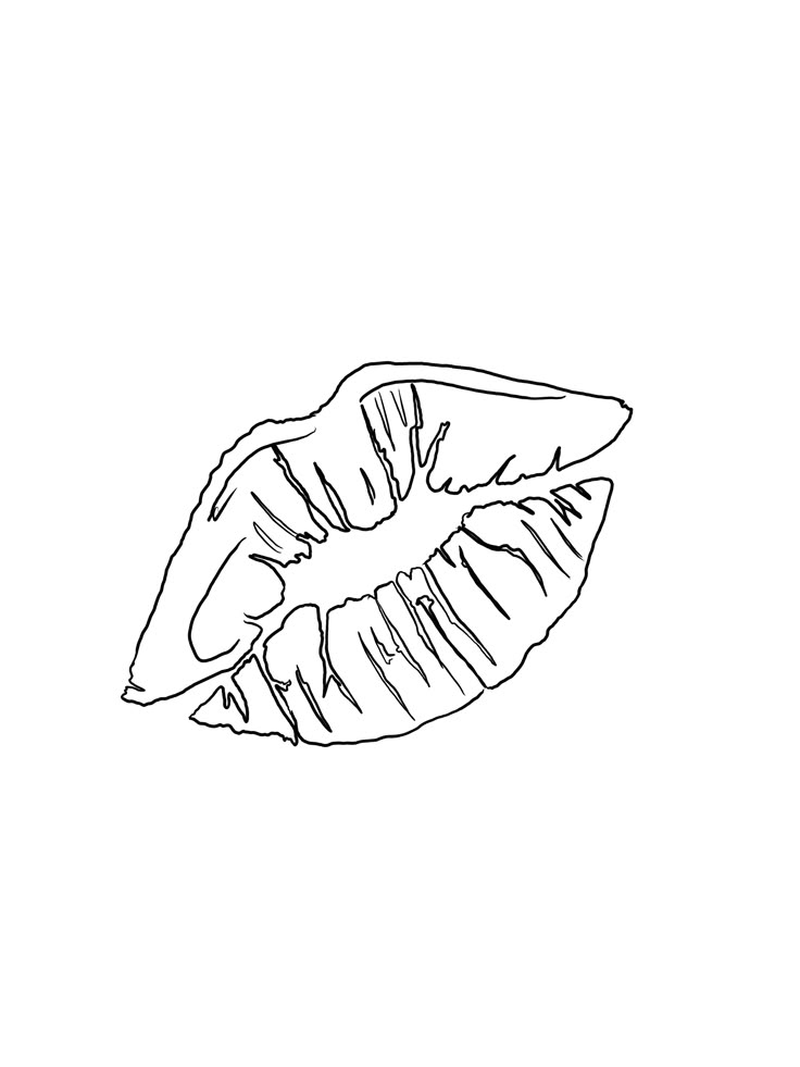 a black and white drawing of a lip