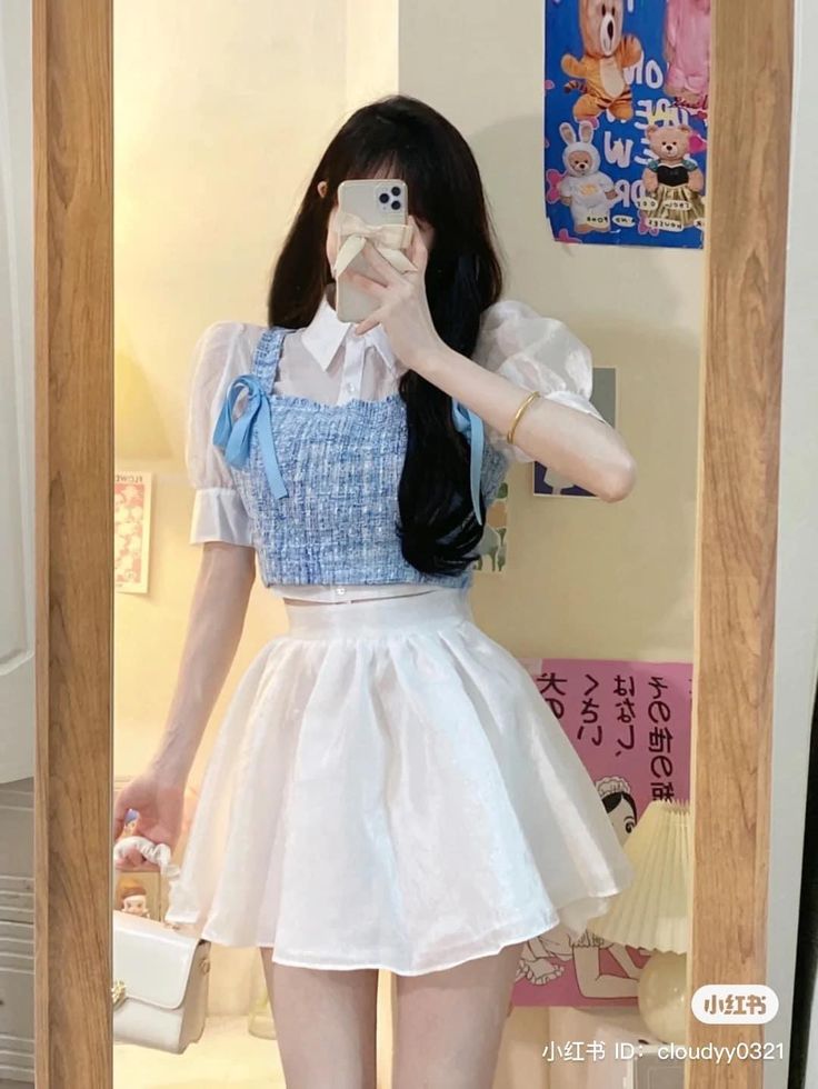 Girly Style Outfits, Cute Dress Outfits, Korean Casual Outfits, Trendy Dress Outfits, Kawaii Fashion Outfits, Trendy Fashion Tops, Korean Fashion Dress, Casual Day Outfits, Trendy Fashion Outfits