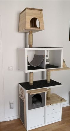 the cat house is built into the wall