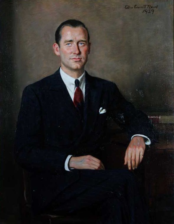 a painting of a man in a suit and tie