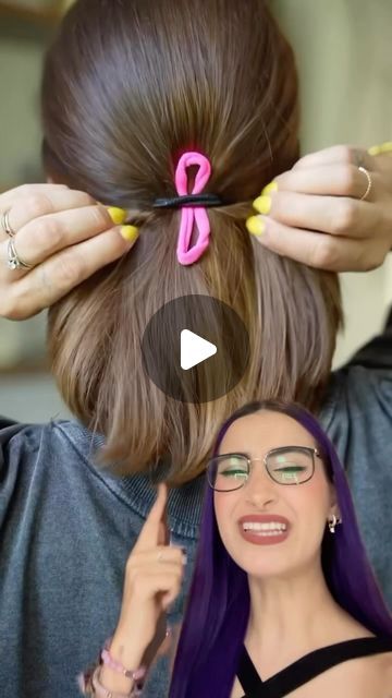 Hair Hacks For Short Hair, Hairstyles With Elastic Bands, Fine Hair Updo, Casual Hairstyles For Long Hair, Easy Hair Styles, Hair Tutorials Videos, Tutorial Hair, Short Hair Hacks, Hair Curling Tips