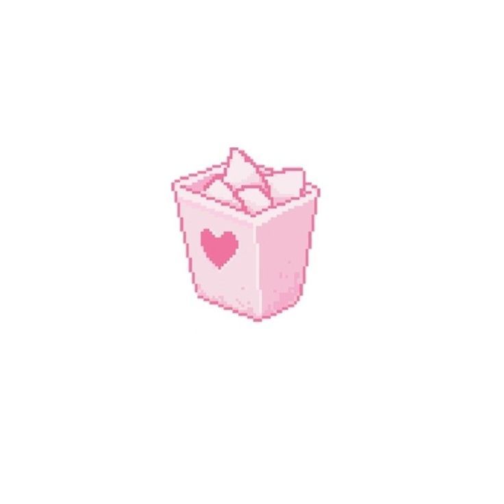 a small pink box filled with ice cubes