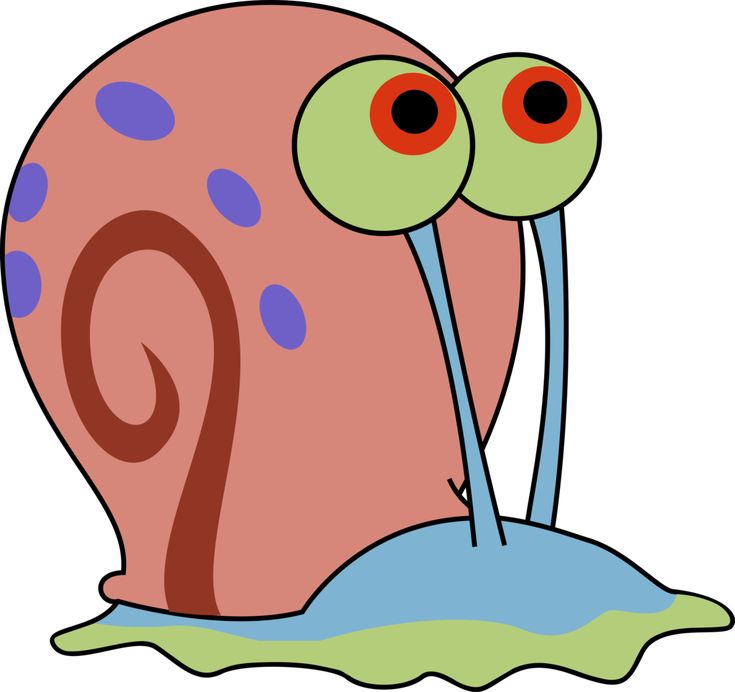 an image of a cartoon snail with two eyes on it's back and one eye open