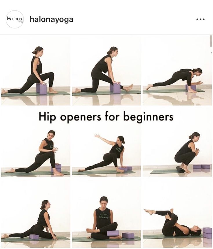 a woman sitting on top of a purple block doing yoga