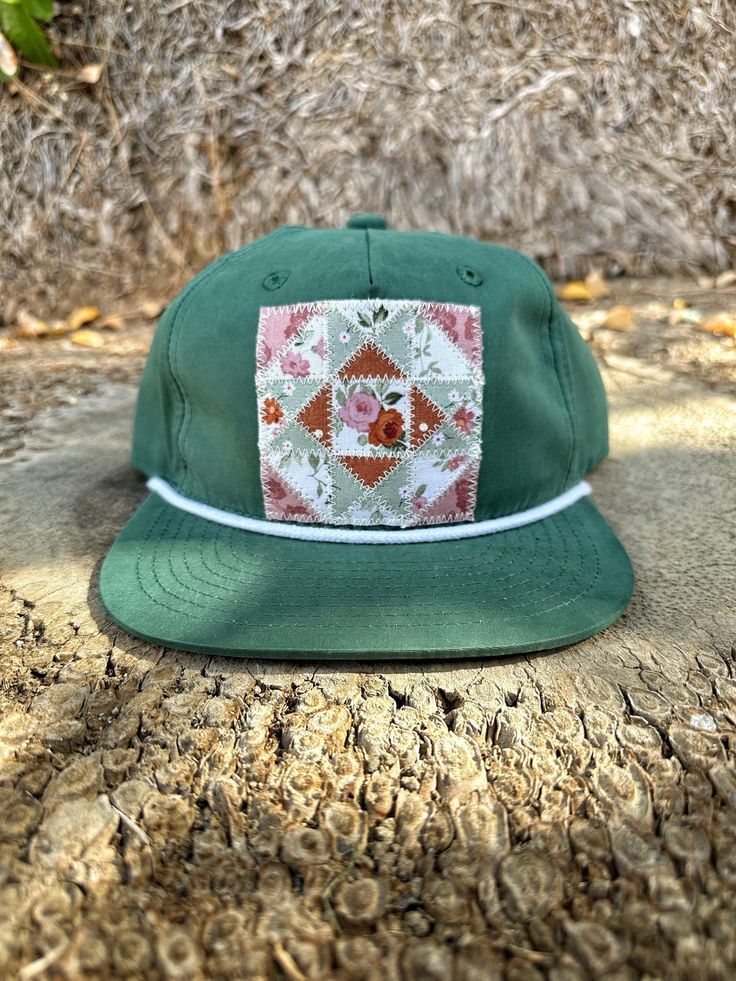 Handmade boho quilt square on relaxed fit coordinating dad hat. These hats are one of a kind and the perfect, easy accessory to add to any wardrobe. They'd also make a unique gift for women too!  Adjustable snap closure. Bill can be slightly shaped when worn. check out my other unique items at www.SunLoveStudio.com Baseball Hat Women, Women Baseball Cap, Boho Quilt, Women Baseball, Quilt Square, Hats Baseball, Boho Hat, Unique Gifts For Women, Hat Women