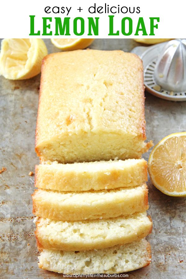 slices of lemon pound cake on a baking sheet