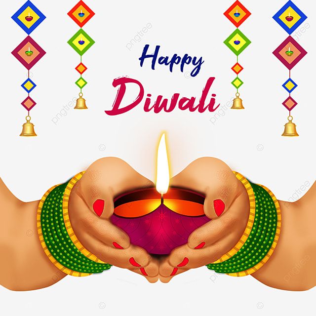 happy diwali greeting card with hand holding lit candle, festival, celebration, festive png and psd