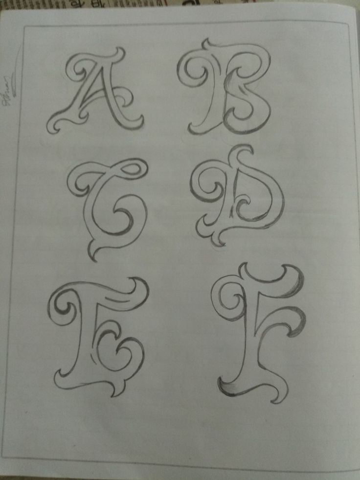 the upper and lower letters are drawn on paper