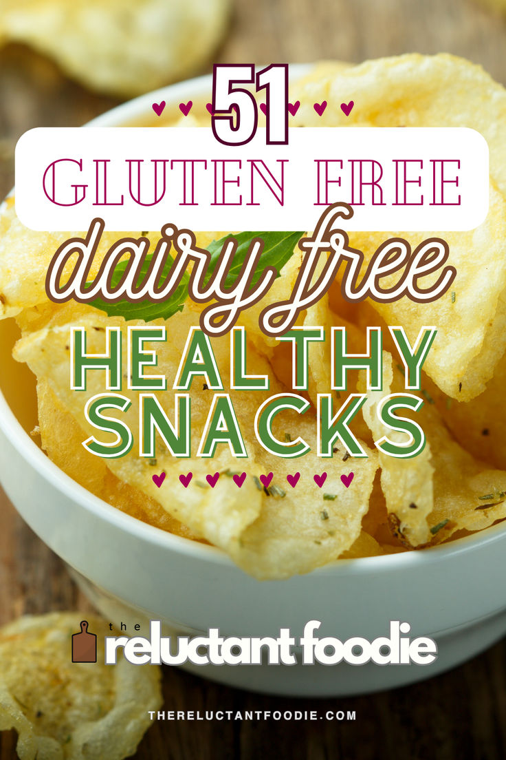 a bowl full of healthy snacks with text overlay that reads 51 gluten free dairy - free healthy snacks