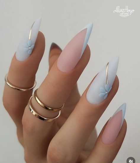 Fancy Nails Designs, Makijaż Smokey Eye, Blue Nail, Nail Designs Spring, Fancy Nails, Chic Nails, Nail Arts, Best Acrylic Nails, Blue Nails