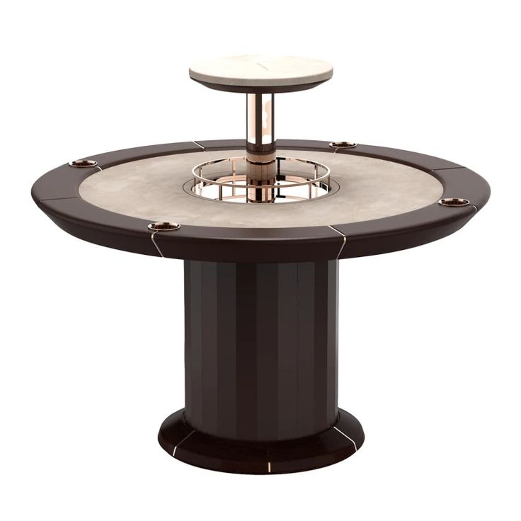 an outdoor table with a circular top and metal base on the bottom, shown from above