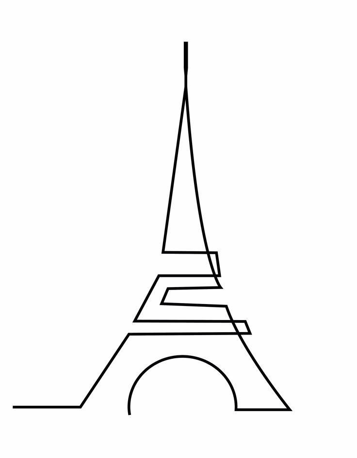 the eiffel tower is shown in black and white, with lines on it